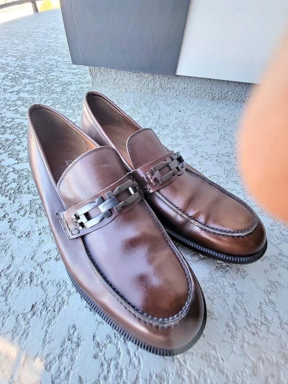 Salvatore Ferragamo Studio Gancini Bit Loafers Brown